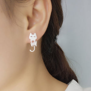 Brinco de prata Neko Desu