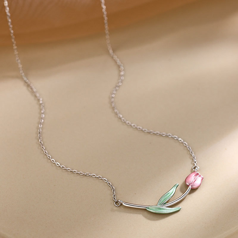 Colar Tulipa Rosa