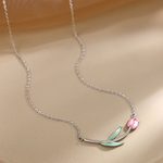 Colar Tulipa Rosa