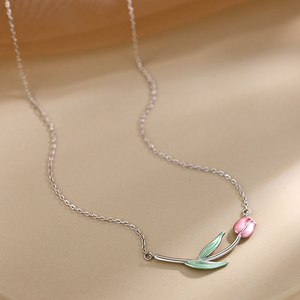Colar Tulipa Rosa
