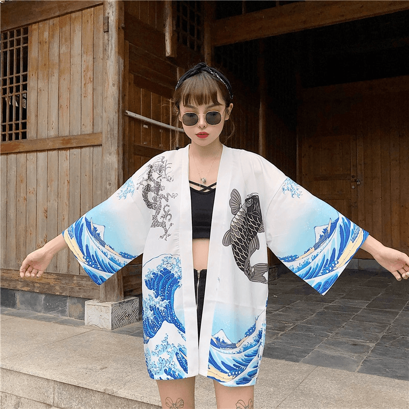 Haori Feminino - A Grande Onda - Japão e Afins