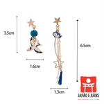 Brincos Assimétricos Garça Azul (Ao Sagi) - Japão e Afins