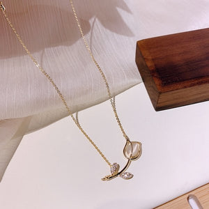 Colar Tulipa Ouro e Prata