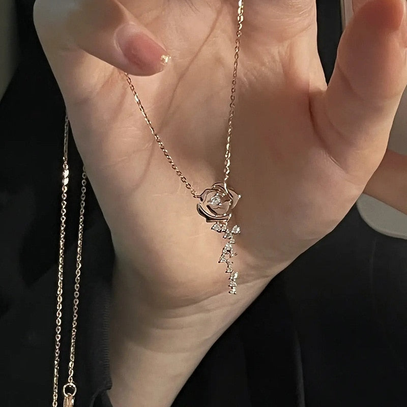 Colar Rosa Brilhante