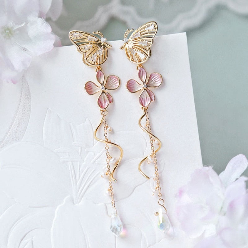 Brinco Borboleta Floral
